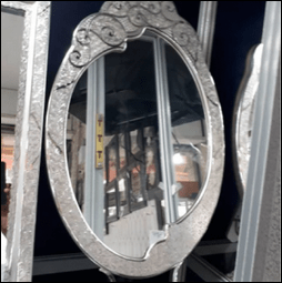 آینه بزرگ بیضی طرح نقره